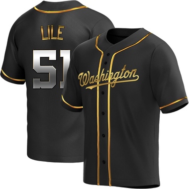 Black Golden Daylen Lile Men's Washington Nationals Alternate Jersey - Replica Big Tall