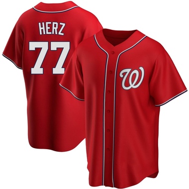 Red DJ Herz Youth Washington Nationals Alternate Jersey - Replica