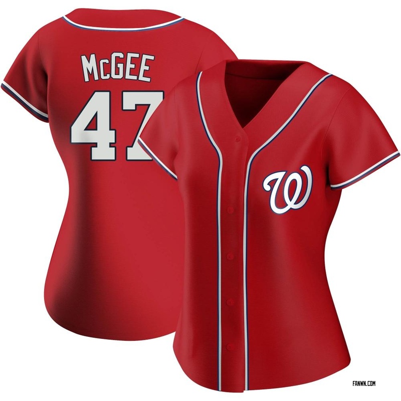 Red Jake McGee Women's Washington Nationals Alternate Jersey - Replica Plus Size