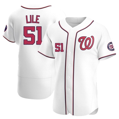 White Daylen Lile Men's Washington Nationals Home Jersey - Authentic Big Tall