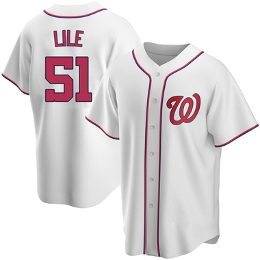 White Daylen Lile Men's Washington Nationals Home Jersey - Replica Big Tall
