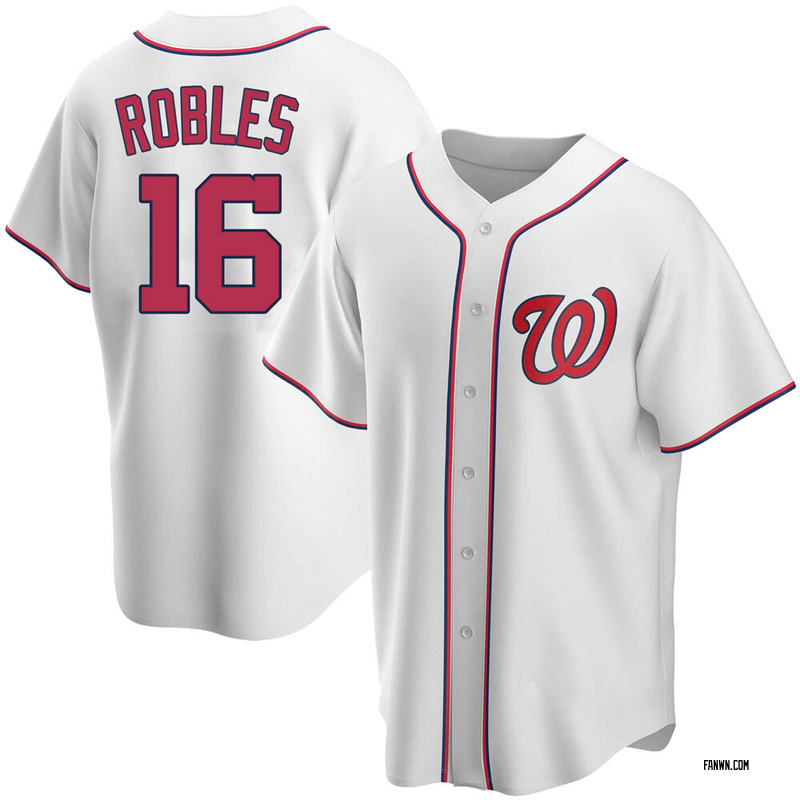 White Victor Robles Men's Washington Nationals Home Jersey - Replica Big Tall